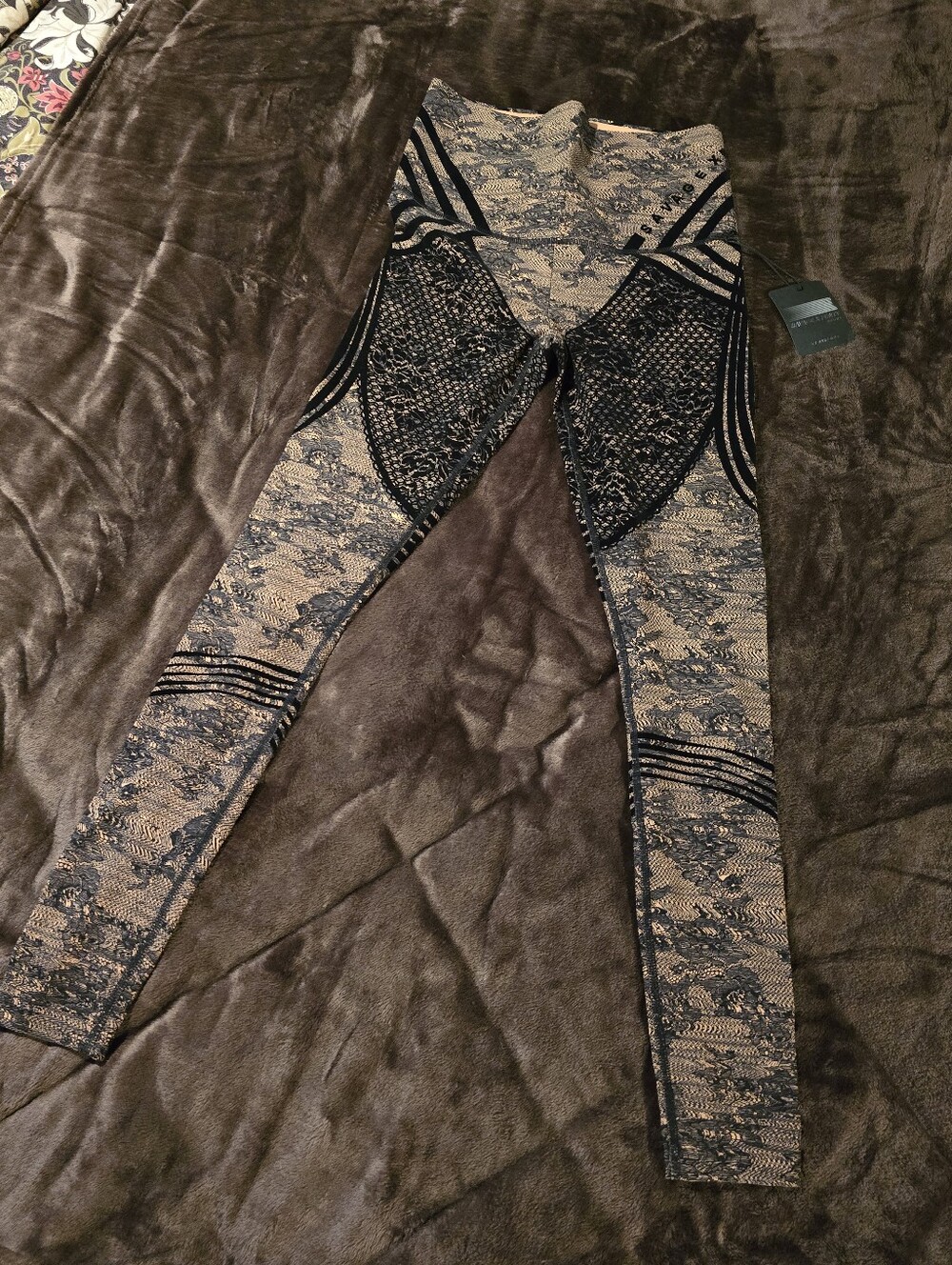 Savage X Fenty Nude Flock Lace Leggings